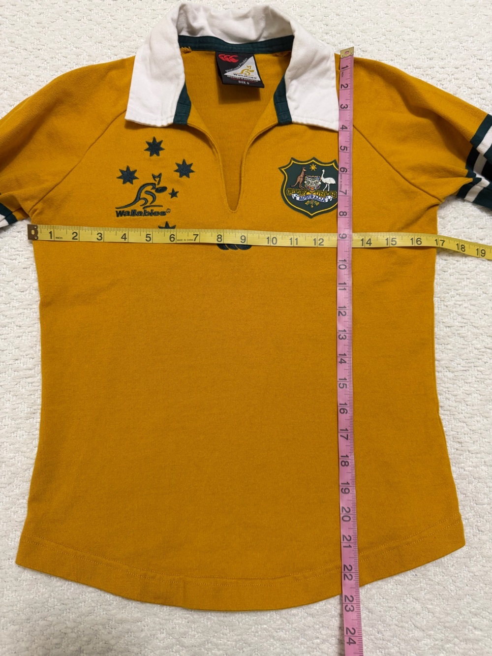 Vintage Australia Rugby Wallabies Quarter Sleeve Shirt Youth Size 8 - Picture 8 of 15